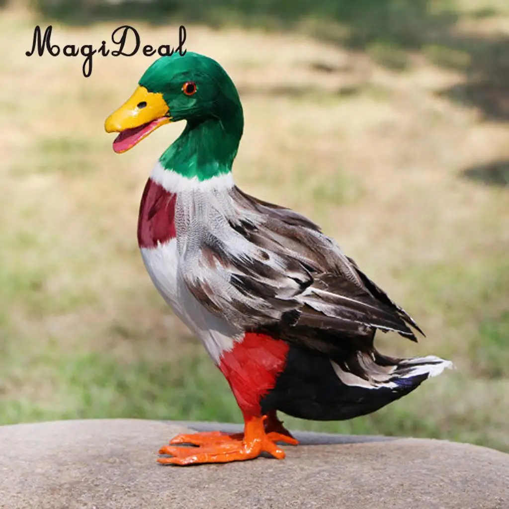 MagiDeal Various Realistic Duck Ornament Figure Outdoor Home Garden Water Pond Decoration DIY Vivid Artificial Feather Craft