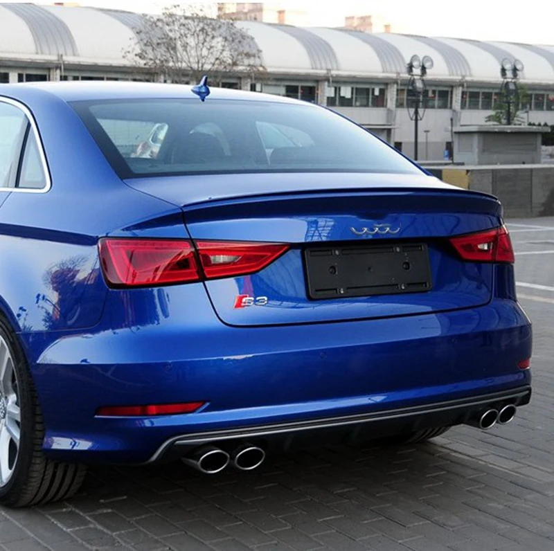 

MONTFORD For Audi A3 S3 Sedan 4Doors 2012 2013 2014 2015 ABS Plastic Unpainted Color Rear Trunk Wing Lip Spoiler Car Accessories