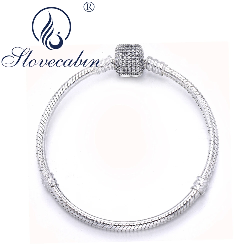 

Slovecabin Romantic 925 Sterling Silver Signature Clasp Charms Bracelets For Women Pulseira Feminina 925 Sterling Silver Jewelry