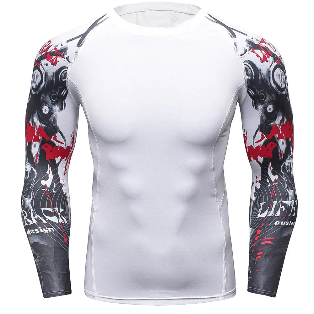 

Mens Compression Shirts Bodybuilding Excercise long sleeve Weight lifting Base Layer Fitness Tight Crossfit Tops