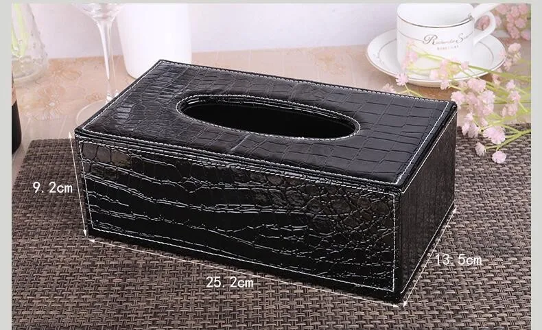 Магнитный замок деревянная конструкция кожа прямоугольник коробка ткани коробка-держатель для салфеток Туалет дозатор держателя для бумаги чехол croco белый