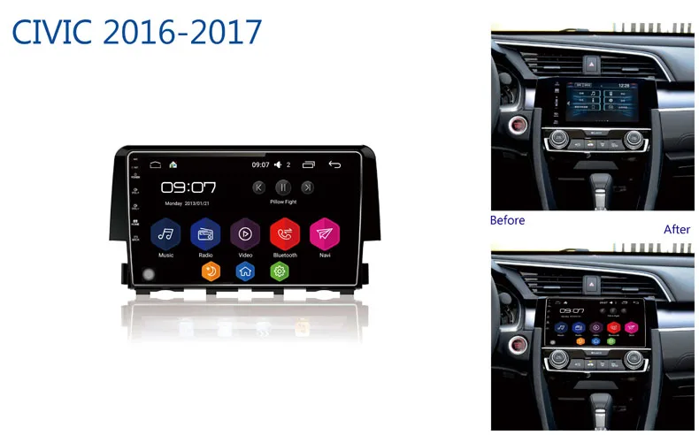 Cheap for radio CIVIC Honda  2016-2019 9 inch car multimedia player f in-dash android system navigation 0