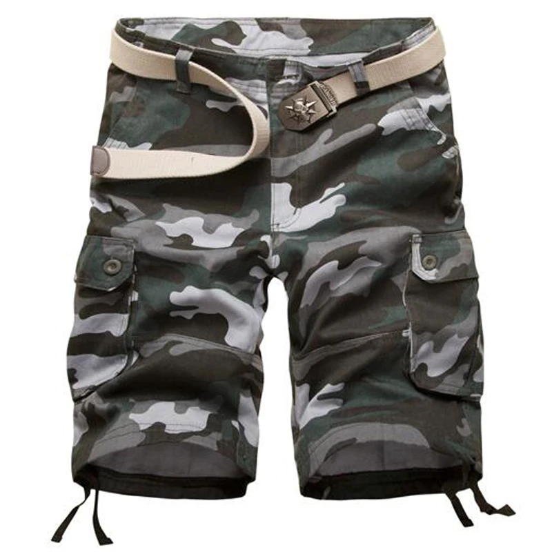 2017 Hot Sale Mens Shorts Casual Cotton Military Camouflage Short Summer Size 29-42(no belt)