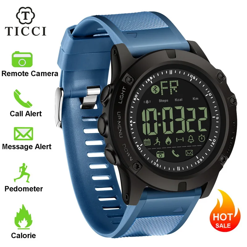 

TICCI Men Boys Digital Sports Bluetooth Smart Watch Pedometer Call Message Alert Smartwatch Waterproof Fitness Tracker