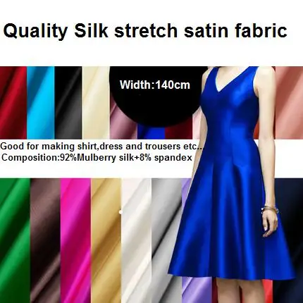 

Silk stretch satin fabric Hanfu cheongsam dress costume silk satin elastic cloth