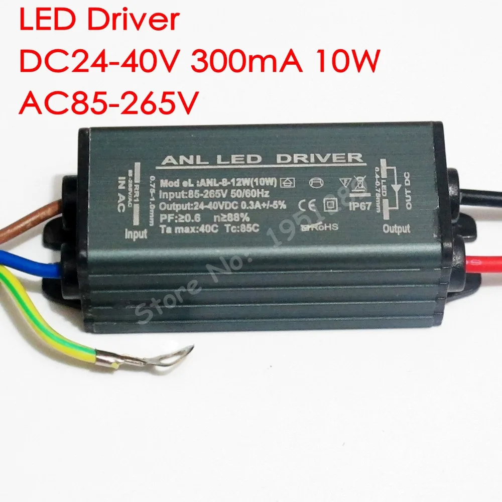 High quality 300mA LED Driver DC 24V 40V 8 12x1W 10W LED Power supply ...