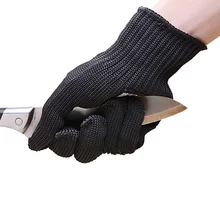 Black Safety Butcher gloves Stainless Steel Cut Proof Stab Resistant Metal Mesh self defense glove Working Hand protection