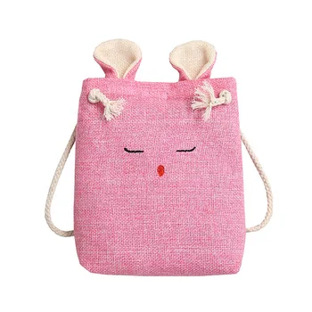 

Women Girl Linen Shoulder Bag Mini Cartoon Rabbit Phone Bag Crossbody Bags MSJ99
