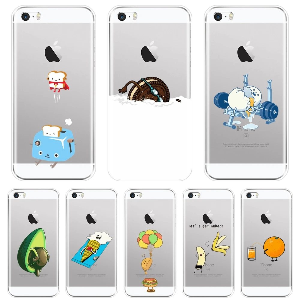 Чехол для Телефона iPhone 5 S 5C 5S SE силиконовый чехол Забавный авокадо банан Kawaii