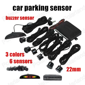 

Car auto vehicle LED Parking Sensor 6 Sensors Reverse System Radar Detector With LED Digital Display 22mm 3 colors