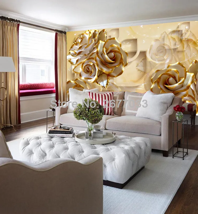 2pcs 0.7m*8.4m Wallpaper Rolls Papel De Parede Sprinkle Gold Murals Damask Wall 
