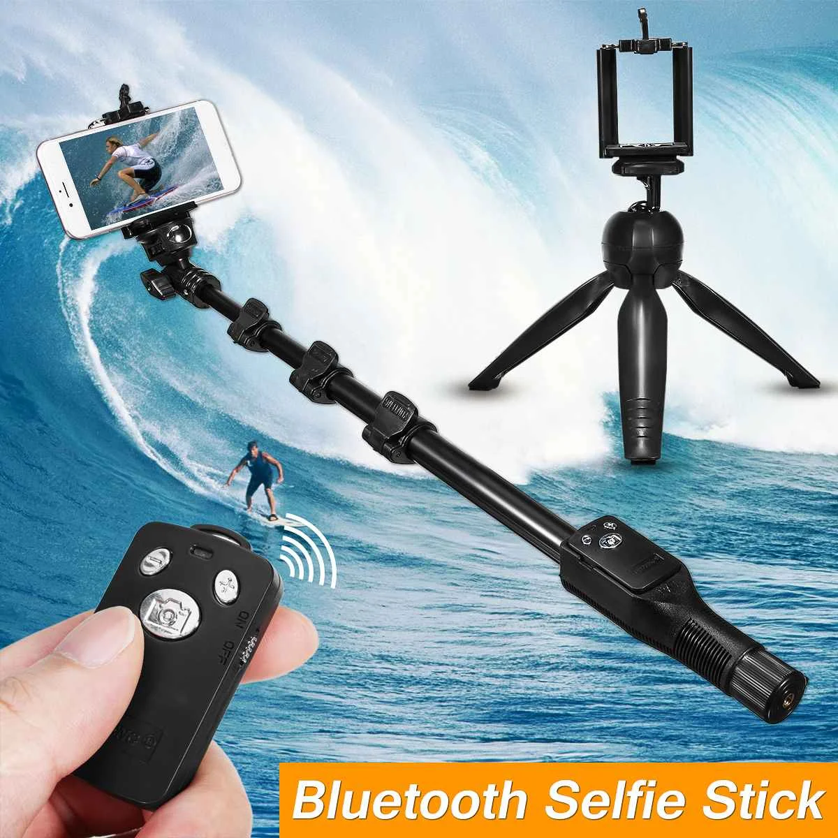 

Selfie Sticks Tripod Holder Stand Extendable Monopod bluetooth Remote Phone Mount for iPhone X 8 for Android for Gopro Camera