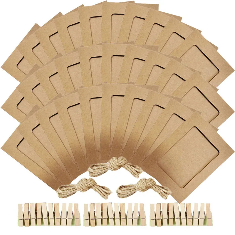 Paper Photo Frame 5x7 Kraft Paper Picture Frames 10 PCS DIY Cardboard