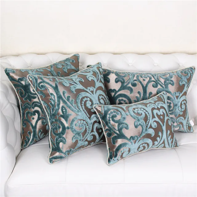 European Luxury Pillow Case Blue Decorative Throw Cover Couch European Luxury Pillow Case Blue Decorative Throw Cover Couch Chair Cushion Home Decor Not Including Filling