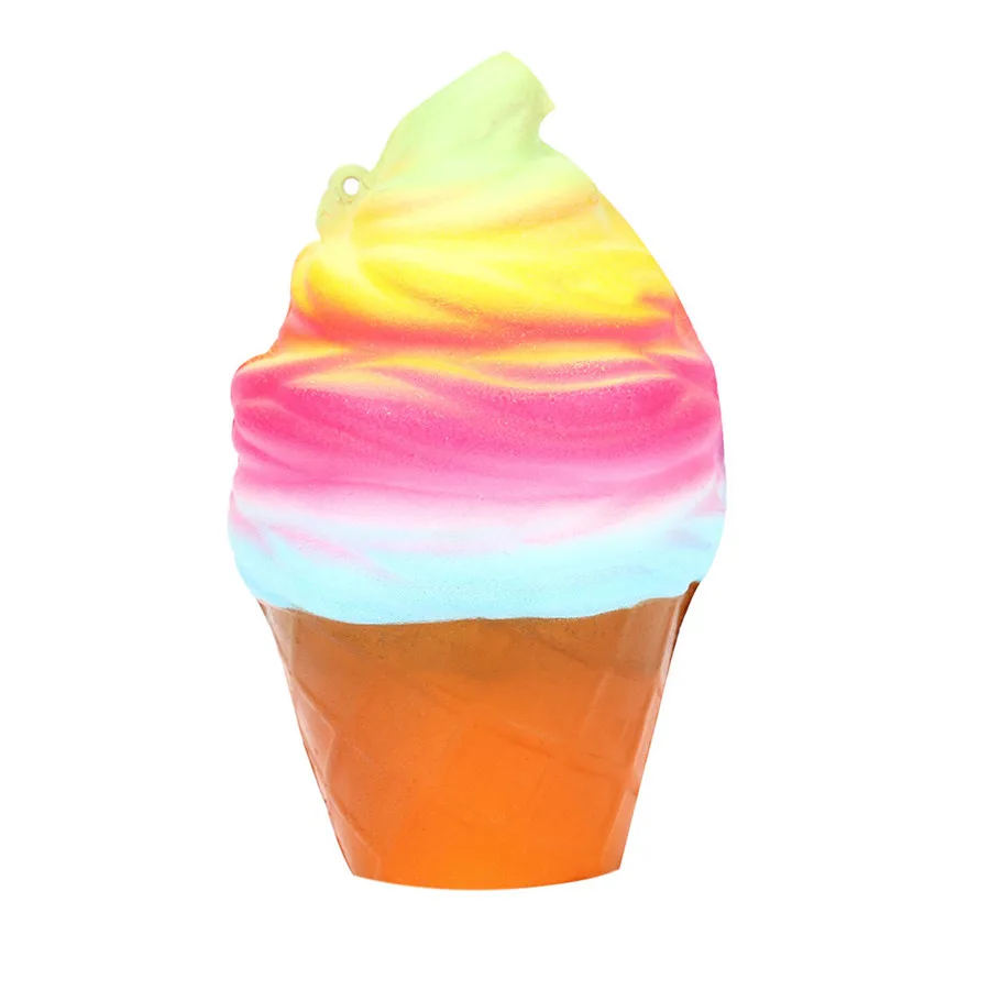 Mini Kawaii Squishy 10cm Rainbow Ice Cream Cone Slow Rising Scented