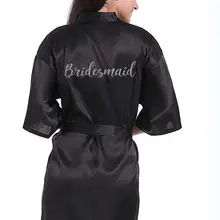 Сексуальное черное платье женское Короткое Кимоно для невесты халаты для свадебной вечеринки для сестры невесты мантия для матери невесты