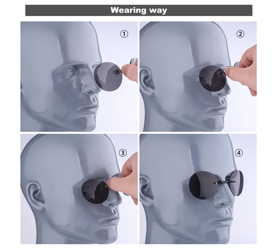 Rimless Clamp Sunglasses