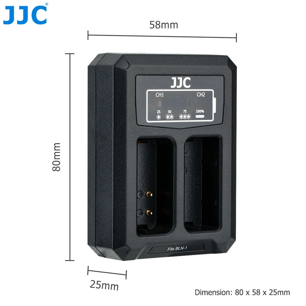 JJC двойное зарядное устройство для камер для Olympus BLN-1 JJC B-BLN1 USB порт с удлинителем 2,5 часов время зарядки