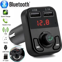 5V 2.1A USB Зарядное устройство 12 V-24 V Bluetooth FM передатчик, автомобильный комплект свободные руки автомобильный Стайлинг MP3 музыкальный плеер FM модулятор# P
