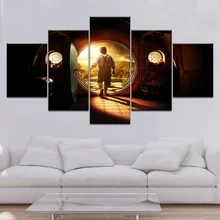 The Hobbit An Unexpected Journey 5 Piece Canvas Wallpapers modern Poster Modular art painting for Living Room Home Decor candace camp an unexpected pleasure