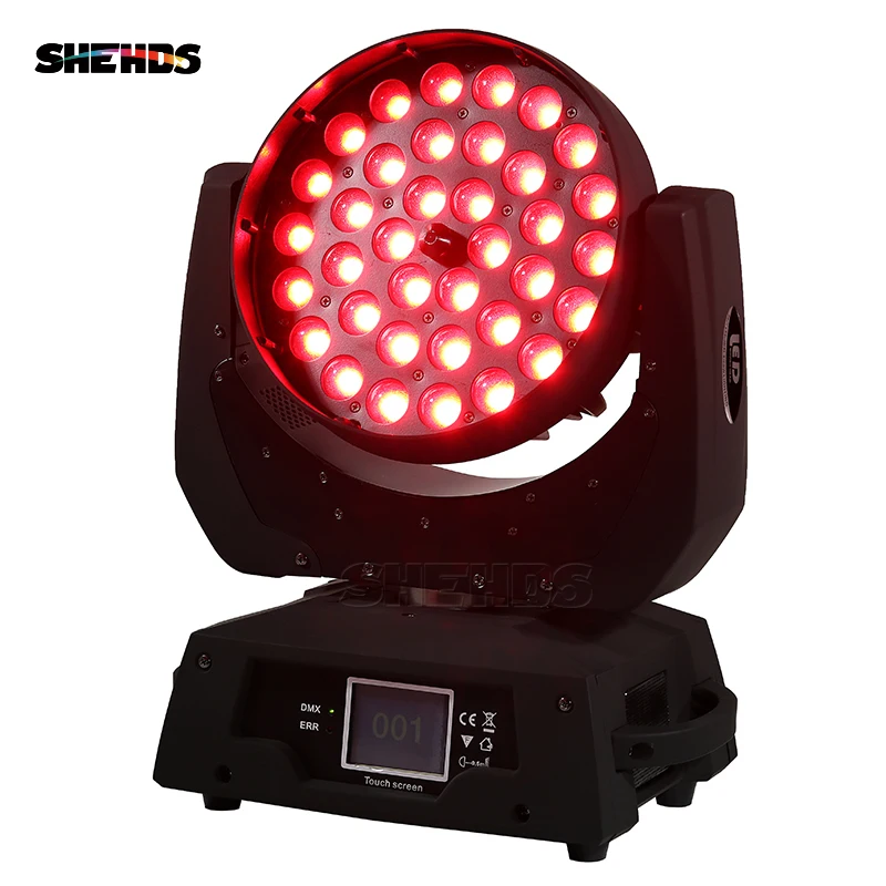 

2pcs/lot LED Zoom Wash 36x12W RGBW Color DMX Stage Touch Screen LED Moving Head Wash Light With 13/19 DMX Channels For DJ Disco
