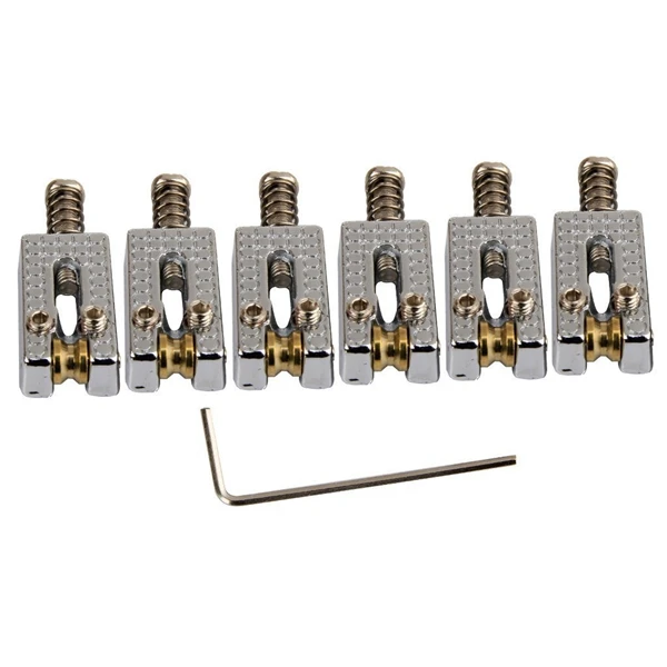 

6 Roller Bridge Tremolo Saddles With Wrench For Fen der Strat Tele Electric Guitar Chrome Color