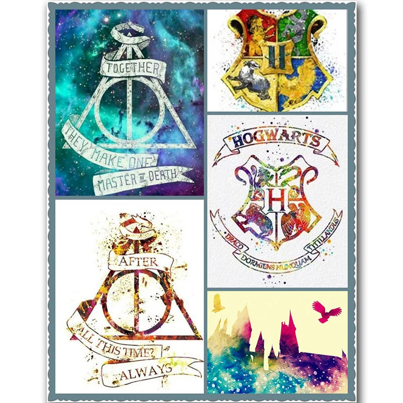 

New 5D DIY Diamond painting Cross stitch Harry Potter watercolor Full Diamond embroidery Wall Decoration Diamond mosaic Gift