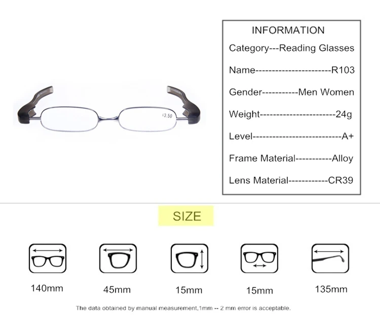 Бренд swokence для женщин и мужчин, складные очки для чтения, качественный светильник, тонкая Пресбиопия, дальнозоркость, патент, мини складной карманный считыватель R103
