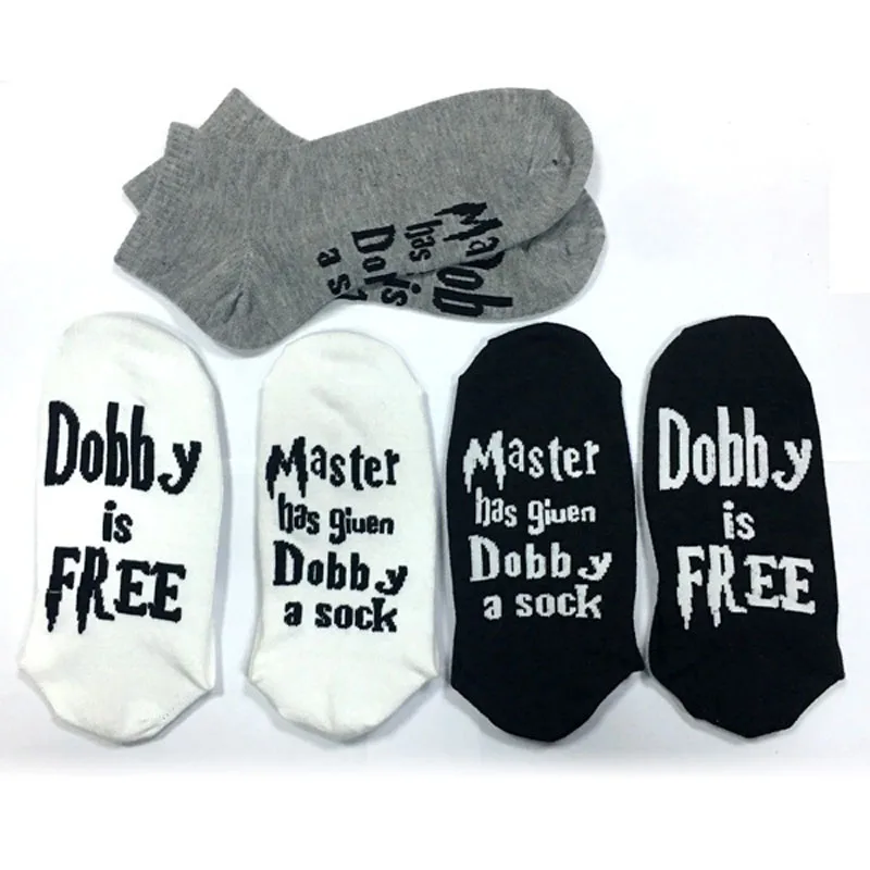 

Master has given Dobby a Socks Women Wine Socks Print Letter Cute Meia Funny Socks New Arrival Chaussette Femme Warmly Meias