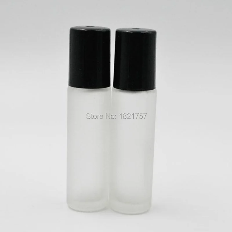 

Refillable 10ml ROLL ON Frosted GLASS BOTTLES ESSENTIAL OIL Steel Metal Roller ball fragrance PERFUME bottle