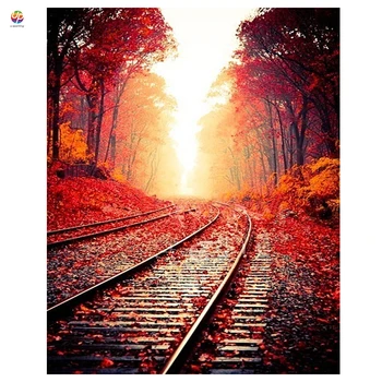 

Frameless Digital Painting By Numbers city on water railway Acrylic Paint Modern Wall Art Canvas Painting Home Deco Deal