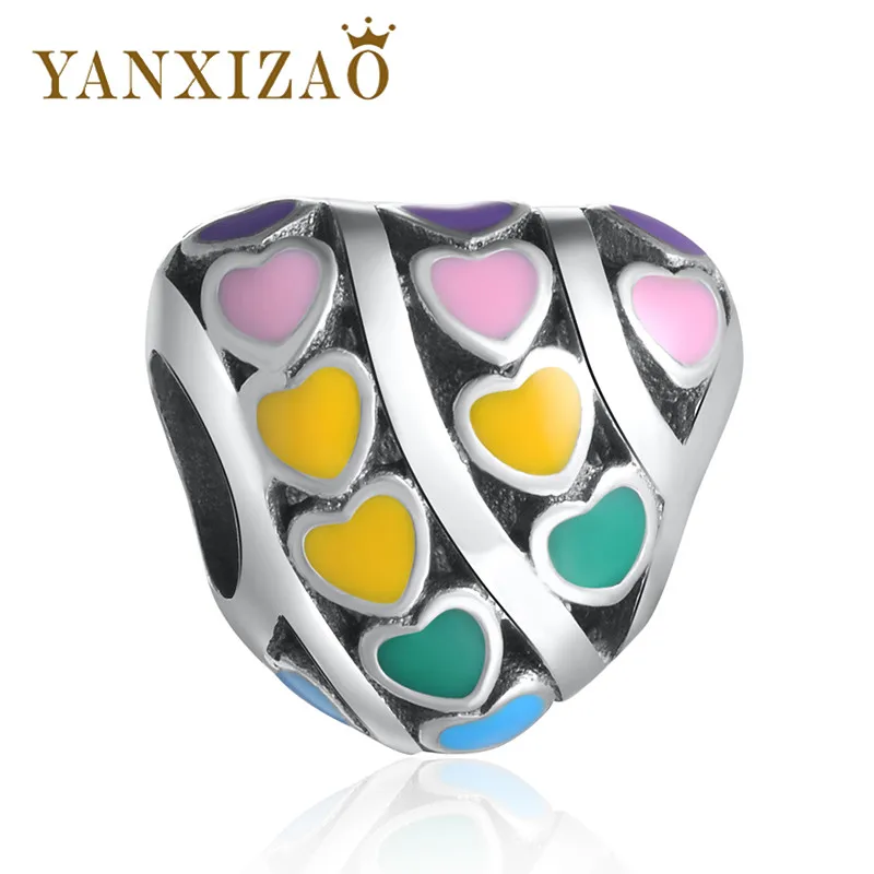 Yanxizao подходит Pandora Подвески Браслеты фирменные бусины 925 серебряные кулон для