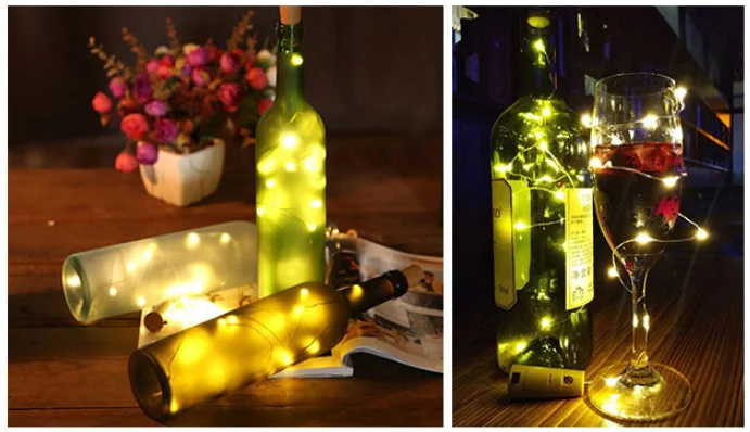2 м светодиодный гирлянда DIY сказочные огни для стеклянной Крафтовая бутылка Новогоднее Рождественское украшение на день рождения