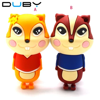 

2018 New Fashion USB Squirrel USB Flash Pendrive 4gb 8gb 16gb 32gb 64gb Pen Drive Cute Chipmunks Memory Stick Drive Disk gift