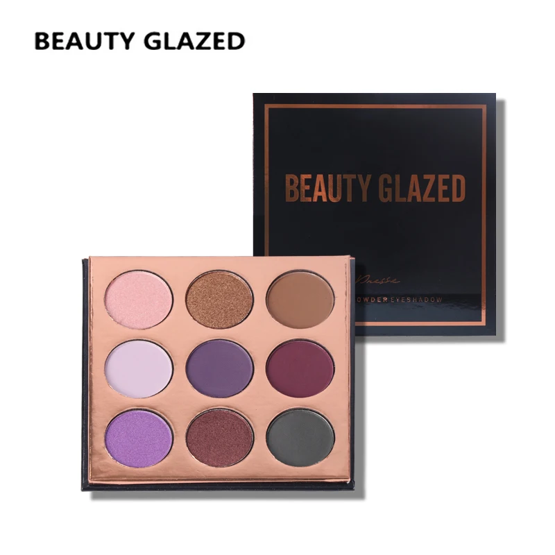

BEAUTY GLAZED 9 Colors New Palette Eyeshadow Natural Eye Makeup Light Shimmer Matte Eyeshadow Palette Set 10 Shades With Brush