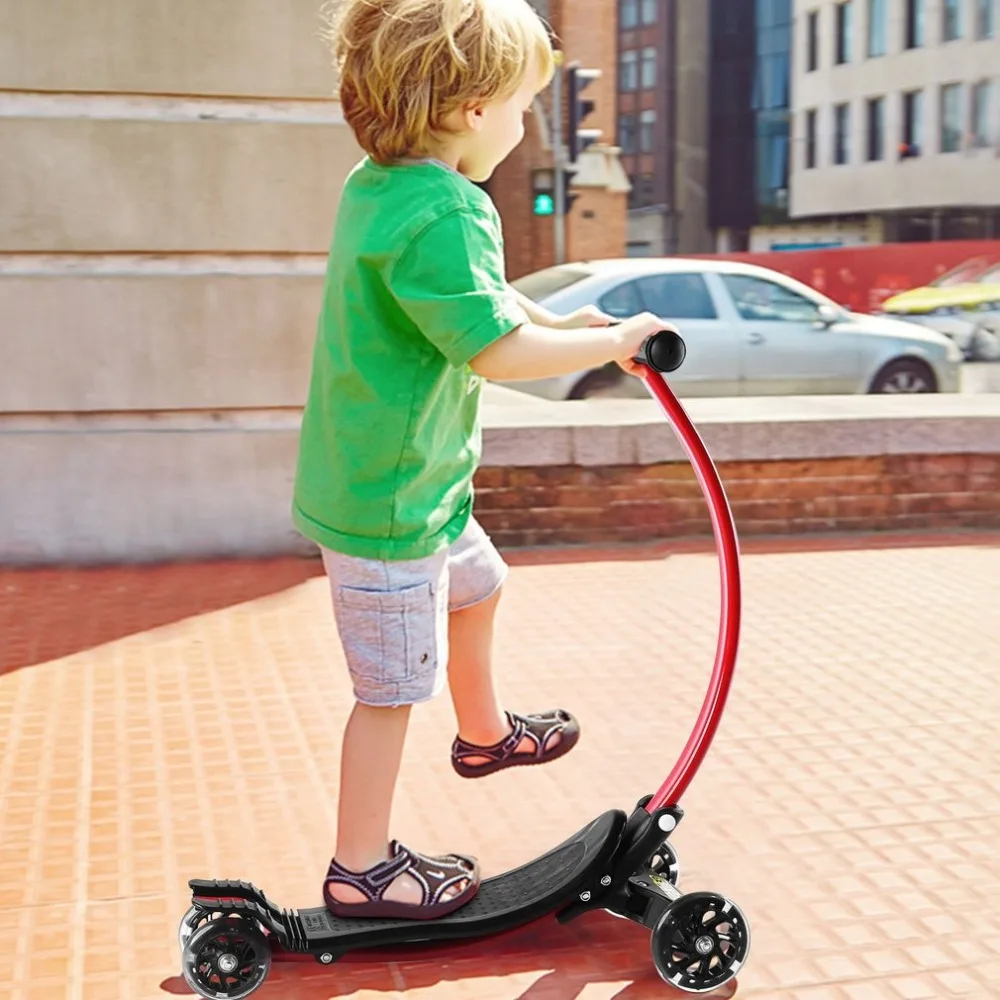 

C Shape 4 Wheels Kids Foldable Scooter Surfing/Drifting Style Rear Break Skate Board for Children Boys & Girls