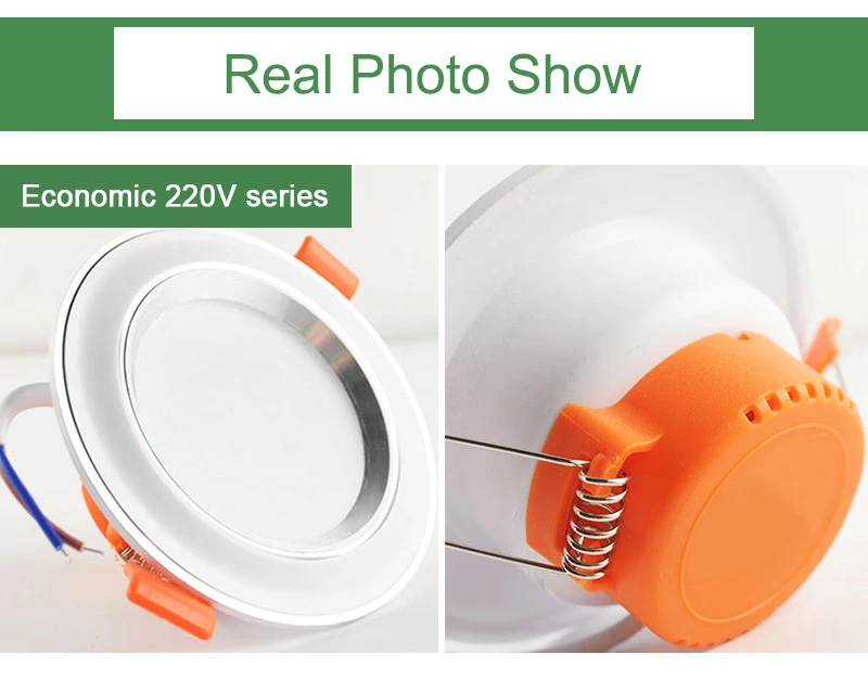 Kaguyahime LED Downlight 3W 5W 9W 15W 18W Silver White Ultra Thin Downlight AC110V 220V 240V Round Recessed LED Spot Lighting