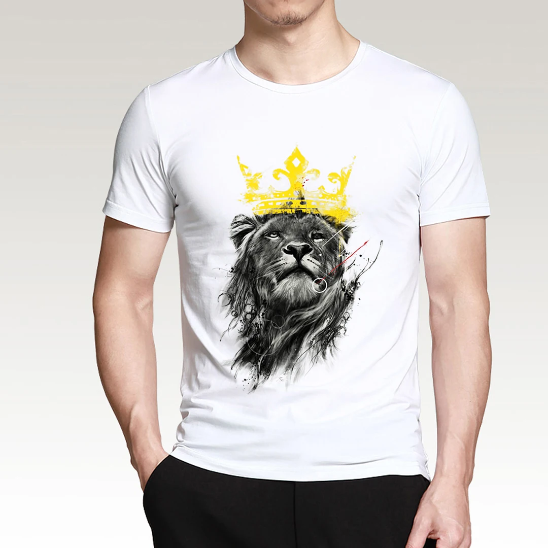 Футболка мужская летняя с 3d принтом 2019 хлопок 100%|t shirt king|animal t shirtking of lion |