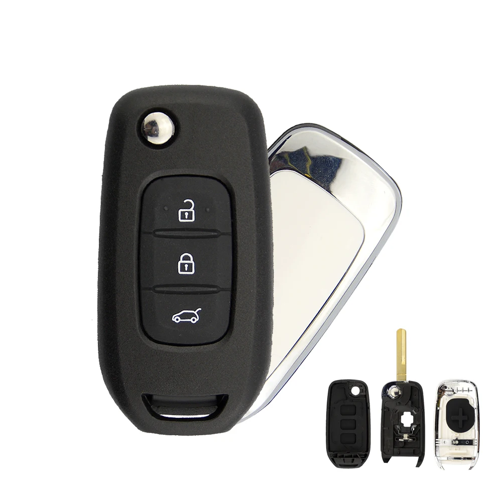 OkeyTech 3 кнопки Замена пульт дистанционного ключа оболочки чехол Брелок с ключом для Renault Duster trafc Clio 4 Master 3 Logan Dokker