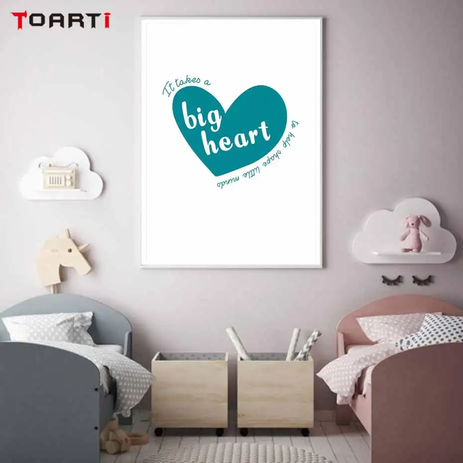 Teacher Gift Posters Prints Posters Cartoon Big Heart Quotes Canvas Painting On The Wall Modern Art Pictures Kids Room home Deco (4)