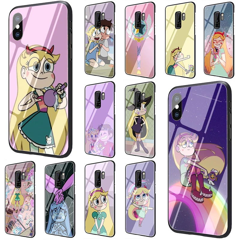 

Star vs the Forces of Evil Tempered Glass phone case for Samsung S7 Edge S8 S9 S10 Plus Note 8 9 A10 20 30 40 50 60 70