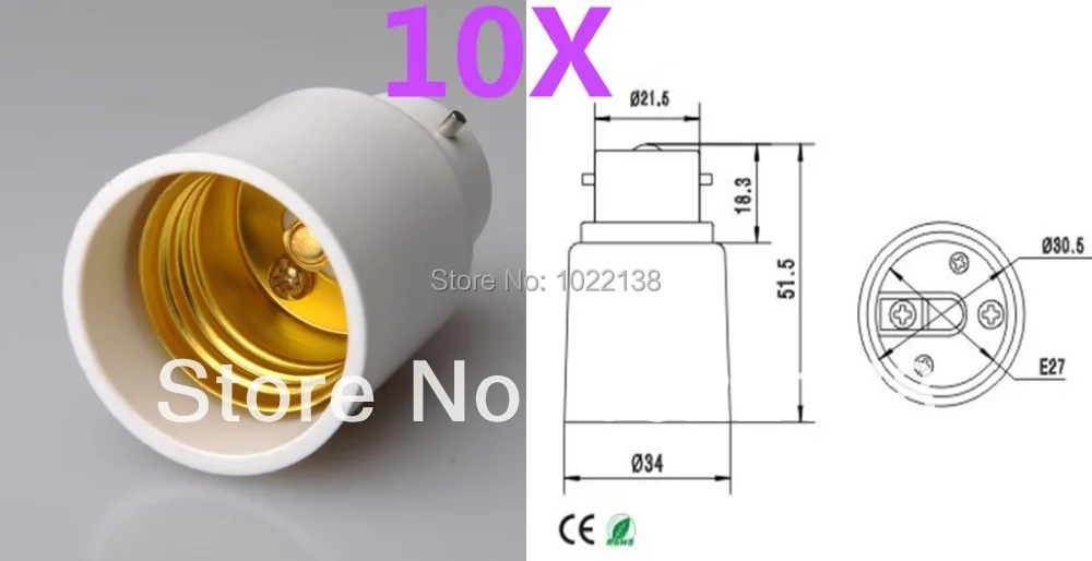 10 шт. B22 для E27 лампа держатель адаптер питания светодиодное освещение B22-E27 гнездо адаптера с Трек-номером