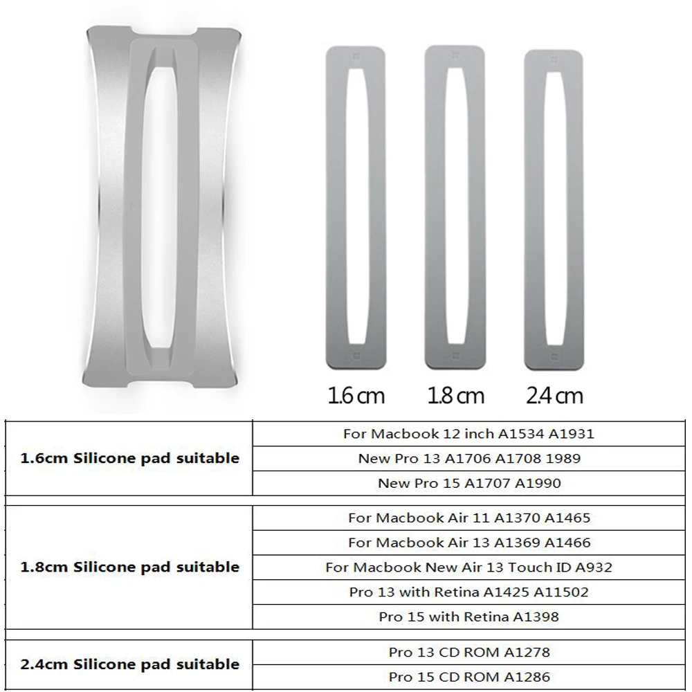 Vertical Adjustable Laptop Stand Aluminum Portable Notebook Mount Support Base Holder for MacBook Pro Air Matebook HP Accessory