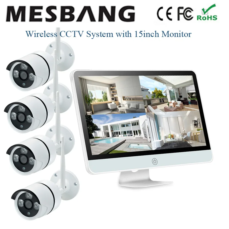 960P wifi CCTV 4ch NVR kits wireless CCTV Camera system outdoor IP