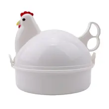 Microwave Egg Cooker Chicken Shape Steamed Egg Plastic Egg Steamer With 4 Eggs Capacity New