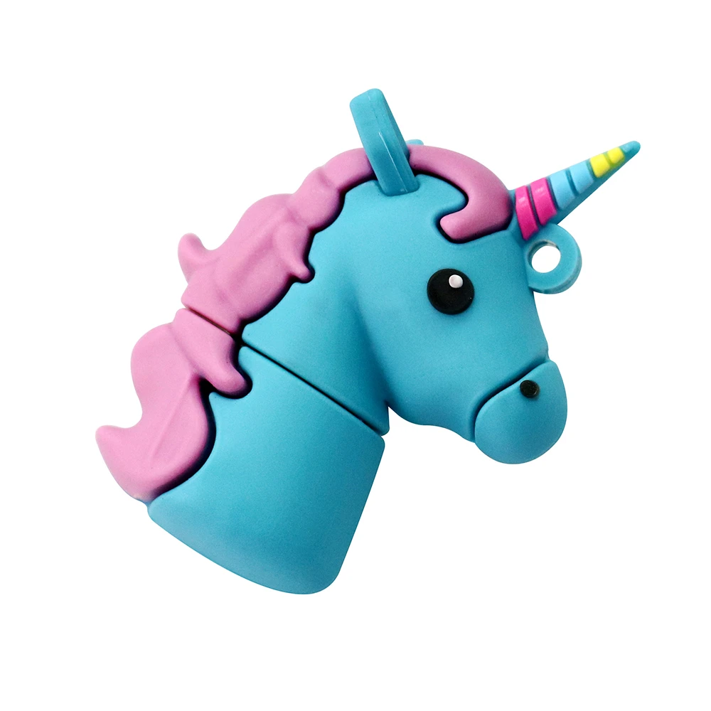 USB флеш накопитель 256 ГБ симпатичный цветной в виде единорога 16 32 64 флешка Rainbow Horse 2