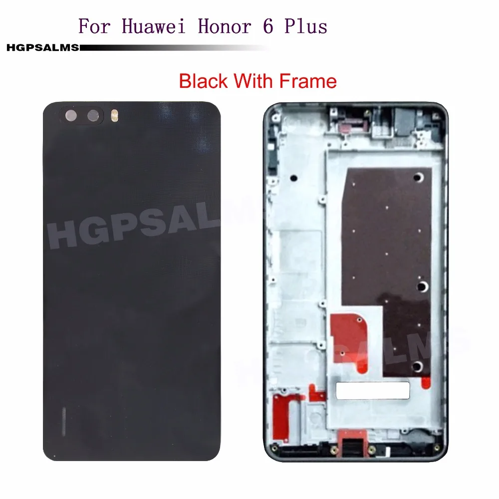 HW078 For Huawei Honor 6 Plus LCD Holder Front Frame+Battery Back Cover Housing Case With Power Volume Buttons+Adhesive (4)