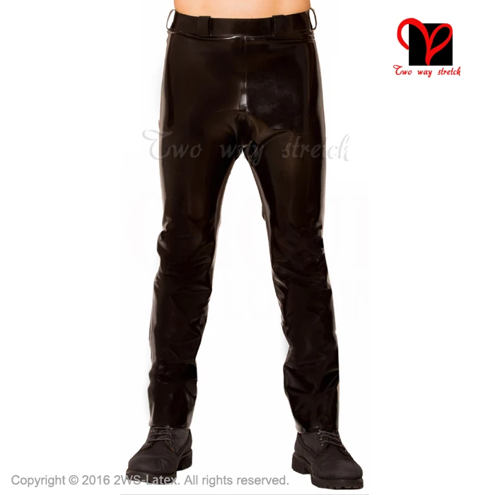 

Latex Jeans Rubber pants Military Footless trousers Black Gummi bottoms plus size leggings rubber jeans XXXL KZ-092