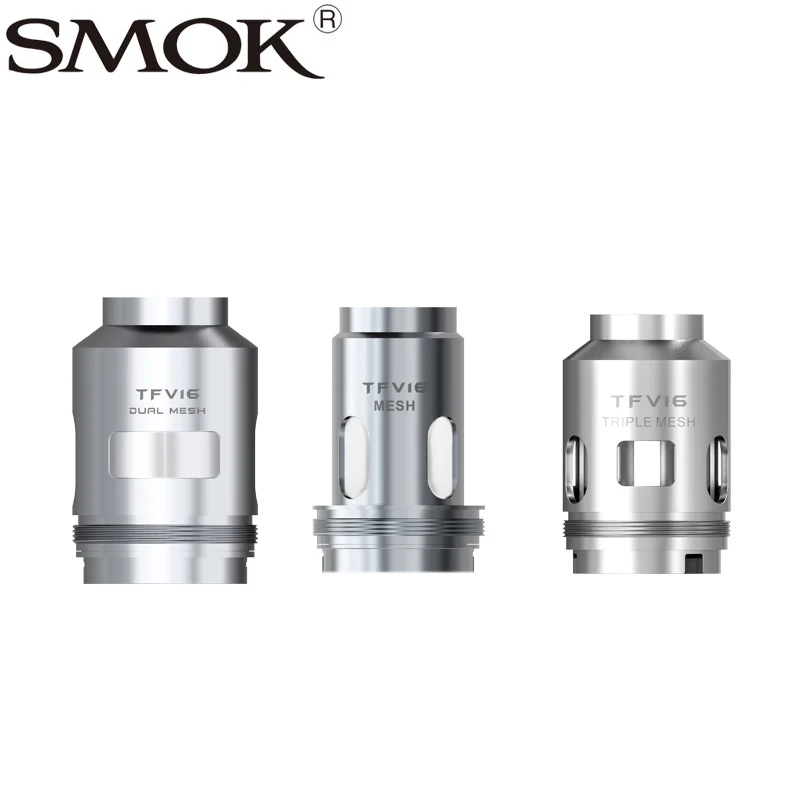 3 шт./лот оригинальный SMOK TFV 16 сетка катушка 0.17ohm Двойная сетка катушка 0.12ohm Тройная сетка катушка 0.15ohm испаритель головки для TFV16 танк