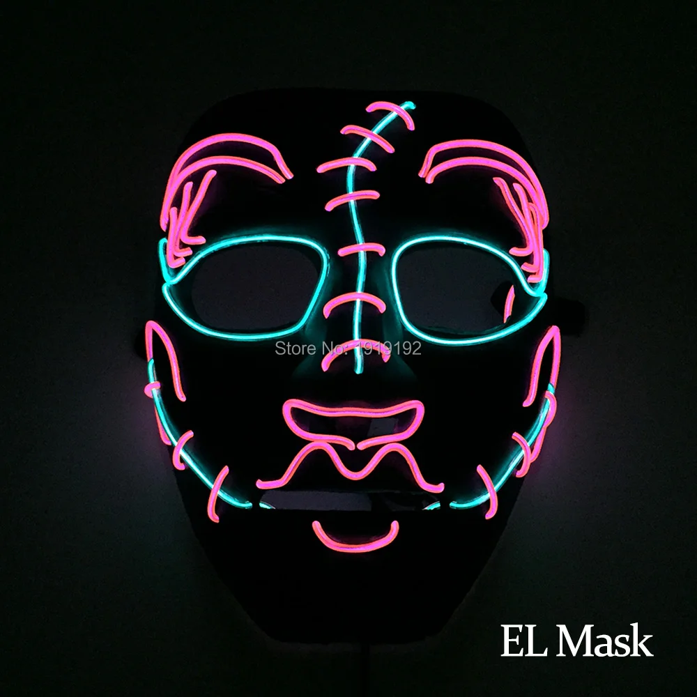 EL Wire Blinking mask party prom Powered by DC 3V Film Theme cosplay